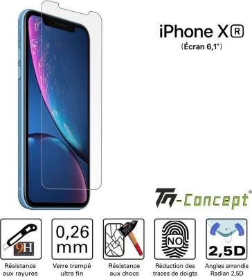 Protège écran TM CONCEPT Apple iPhone XR - Verre trempé TM Concep