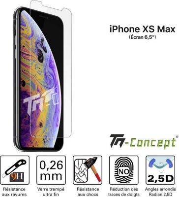 Protège écran TM CONCEPT Apple iPhone XS Max - Verre trempé TM Co Protège écran TM CONCEPT Apple iPhone XS Max - Verre trempé TM Co