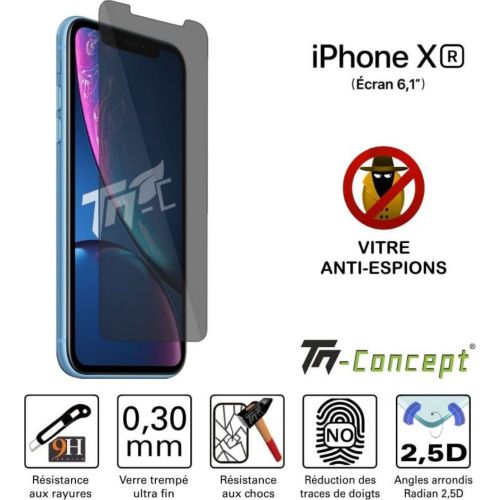 Protège écran TM CONCEPT Apple iPhone XR - Verre trempé - Anti-Es