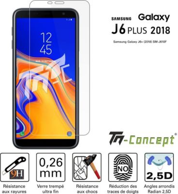 Protège écran TM CONCEPT Verre trempé - Samsung Galaxy J6+ (2018)
