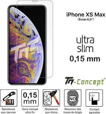 Protège écran TM CONCEPT Apple iPhone XS Max - Verre trempé Ultra Protège écran TM CONCEPT Apple iPhone XS Max - Verre trempé Ultra