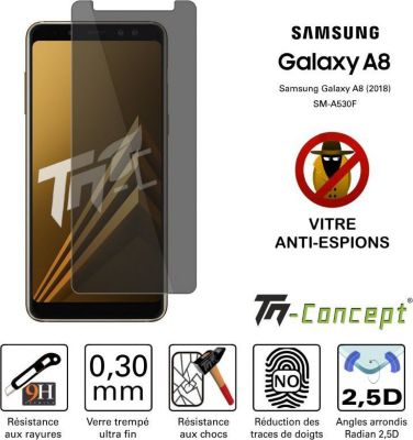 Protège écran TM CONCEPT Samsung Galaxy A8 (2018) - Verre trempé