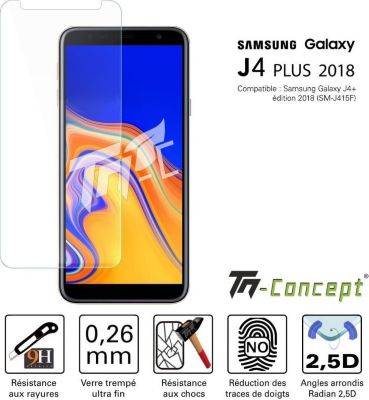 Protège écran TM CONCEPT Samsung Galaxy J4+ (2018) - Verre trempé Protège écran TM CONCEPT Samsung Galaxy J4+ (2018) - Verre trempé