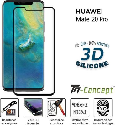 Protège écran TM CONCEPT Huawei Mate 20 Pro - Verre trempé incurv Protège écran TM CONCEPT Huawei Mate 20 Pro - Verre trempé incurv