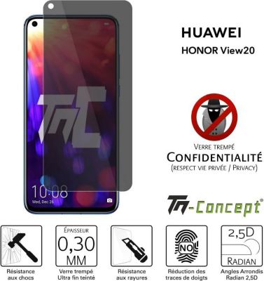Protège écran TM CONCEPT Huawei Honor View 20 - Verre trempé - An Protège écran TM CONCEPT Huawei Honor View 20 - Verre trempé - An