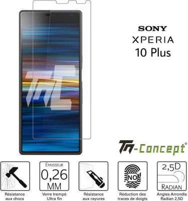Protège écran TM CONCEPT Sony Xperia 10 Plus - Verre trempé TM Co