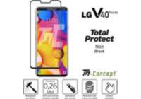 Protège écran TM CONCEPT Verre trempé intégral pour LG V40 - Noir