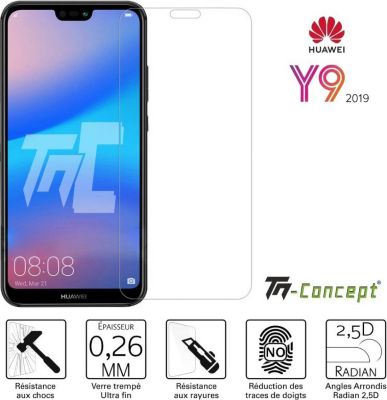 Protège écran TM CONCEPT Huawei Y9 2019 - Verre trempé TM Concept