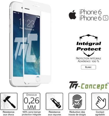 Protège écran TM CONCEPT Apple iPhone 6 / 6S - Verre trempé intég