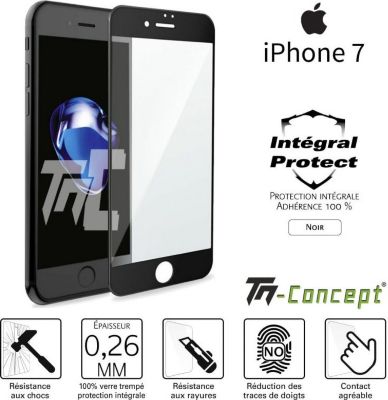 Protège écran TM CONCEPT Apple iPhone 7 - Verre trempé intégral P Protège écran TM CONCEPT Apple iPhone 7 - Verre trempé intégral P