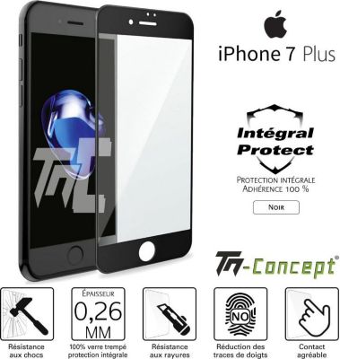 Protège écran TM CONCEPT Apple iPhone 7 Plus - Verre trempé intég Protège écran TM CONCEPT Apple iPhone 7 Plus - Verre trempé intég