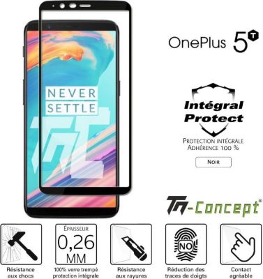 Protège écran TM CONCEPT OnePlus 5T - Verre trempé intégral Prote Protège écran TM CONCEPT OnePlus 5T - Verre trempé intégral Prote
