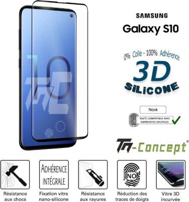 Protège écran TM CONCEPT Samsung Galaxy S10 - Verre trempé incurv