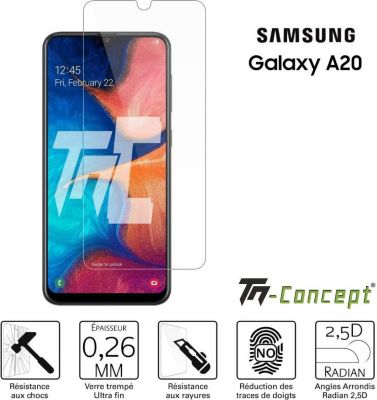 Protège écran TM CONCEPT Samsung Galaxy A20 - Verre trempé TM Con Protège écran TM CONCEPT Samsung Galaxy A20 - Verre trempé TM Con