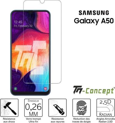 Protège écran TM CONCEPT Samsung Galaxy A50 - Verre trempé TM Con Protège écran TM CONCEPT Samsung Galaxy A50 - Verre trempé TM Con