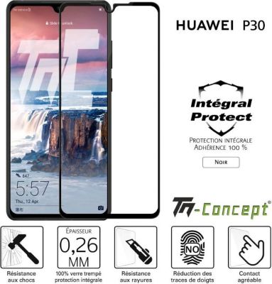 Protège écran TM CONCEPT Huawei P30 - Verre trempé intégral Prote
