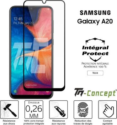 Protège écran TM CONCEPT Samsung Galaxy A20 - Verre trempé intégr