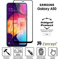 Protège écran TM CONCEPT Verre trempé intégral Samsung A50 - Noir