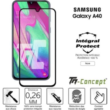 Protège écran TM CONCEPT Samsung Galaxy A40 - Verre trempé intégr