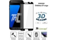 Protège écran TM CONCEPT Verre trempé 3D - Samsung S7 Edge - Noir