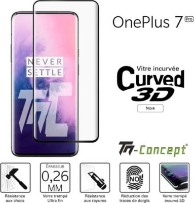 Protège écran TM CONCEPT Verre trempé 3D - Oneplus 7 Pro - Noir