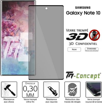 Protège écran TM CONCEPT Verre trempé 3D teinté - Samsung Note 10