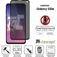 Protège écran TM CONCEPT Verre trempé teinté Samsung S10e - Noir