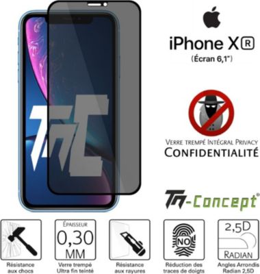 Protège écran TM CONCEPT Verre trempé teinté Apple iPhone XR Noir Protège écran TM CONCEPT Verre trempé teinté Apple iPhone XR Noir
