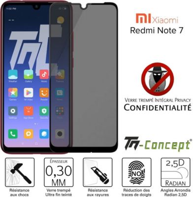 Protège écran TM CONCEPT Verre trempé teinté Xiaomi Redmi Note 7