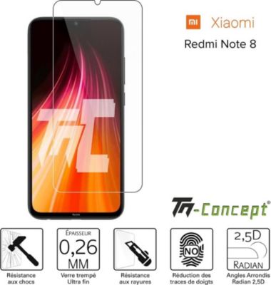 Pour Xiaomi Redmi Note 8 6.3 M1908C3JH: Lot / Pack de 2 Films de  protection d'écran Verre Trempé Plein écran de Couleur - NOIR - Cdiscount  Téléphonie