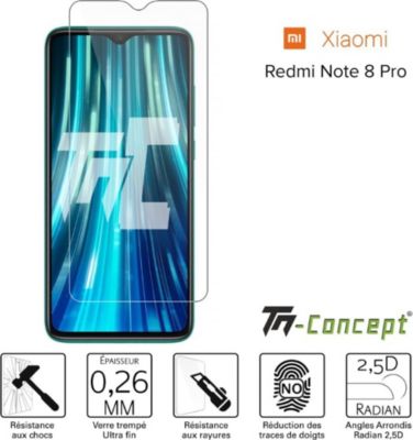 Protège écran TM CONCEPT Verre trempé - Xiaomi Redmi Note 8 Pro Protège écran TM CONCEPT Verre trempé - Xiaomi Redmi Note 8 Pro