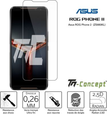 Protège écran TM CONCEPT Verre trempé Asus ROG Phone 2 (ZS660KL) Protège écran TM CONCEPT Verre trempé Asus ROG Phone 2 (ZS660KL)