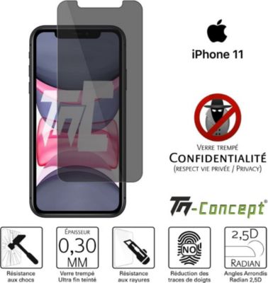 Protège écran TM CONCEPT Verre trempé teinté - Apple iPhone 11