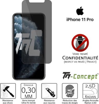 Protège écran TM CONCEPT Verre trempé teinté Apple iPhone 11 Pro Protège écran TM CONCEPT Verre trempé teinté Apple iPhone 11 Pro