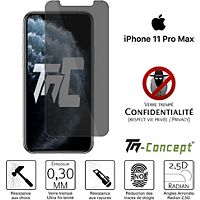 Verre Trempe pour Apple iPhone 11 PRO MAX [Pack 2] Film Intégral Bord Noir  Vitre Protection Ecran Ultra Resistant [Phonillico®]