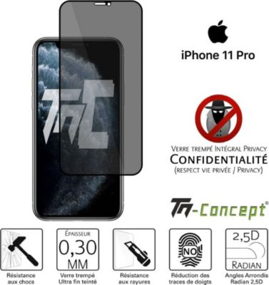 Protège écran TM CONCEPT Verre trempé teinté Apple iPhone 11 Pro Protège écran TM CONCEPT Verre trempé teinté Apple iPhone 11 Pro