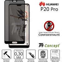 Protège écran TM CONCEPT Verre trempé teinté Huawei P20 Pro Noir