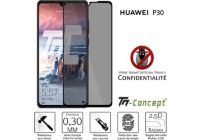 Protège écran TM CONCEPT Verre trempé teinté - Huawei P30 - Noir