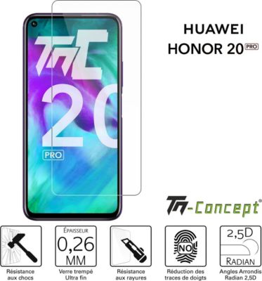 Protège écran TM CONCEPT Verre trempé pour Huawei Honor 20 Pro Protège écran TM CONCEPT Verre trempé pour Huawei Honor 20 Pro
