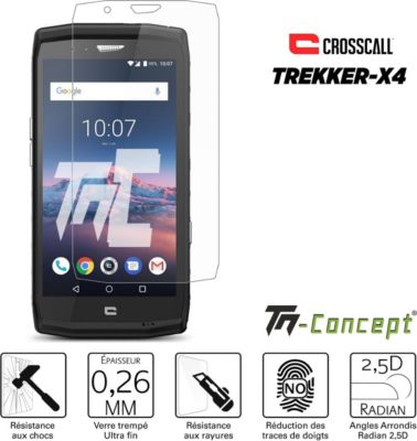Protège écran TM CONCEPT Verre trempé pour Crosscall Trekker X4 Protège écran TM CONCEPT Verre trempé pour Crosscall Trekker X4