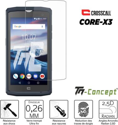 Protège écran TM CONCEPT Verre trempé pour Crosscall Core X3