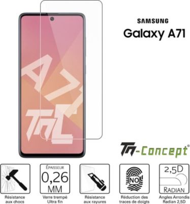 Protège écran TM CONCEPT Verre trempé pour Samsung Galaxy A71 Protège écran TM CONCEPT Verre trempé pour Samsung Galaxy A71