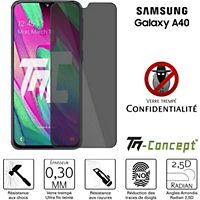 Protège écran TM CONCEPT Verre trempé teinté - Samsung Galaxy A40