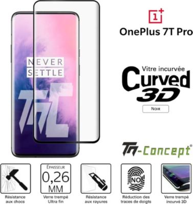 Protège écran TM CONCEPT Verre trempé 3D - OnePlus 7T Pro - Noir Protège écran TM CONCEPT Verre trempé 3D - OnePlus 7T Pro - Noir