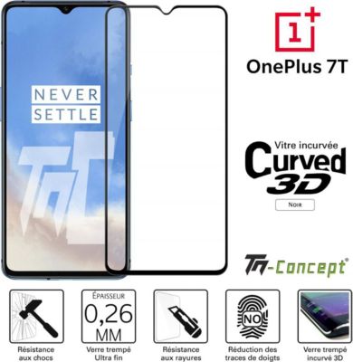 Protège écran TM CONCEPT Verre trempé 3D - OnePlus 7T - Noir
