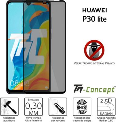 Protège écran TM CONCEPT Verre trempé teinté Huawei P30 Lite Noir Protège écran TM CONCEPT Verre trempé teinté Huawei P30 Lite Noir