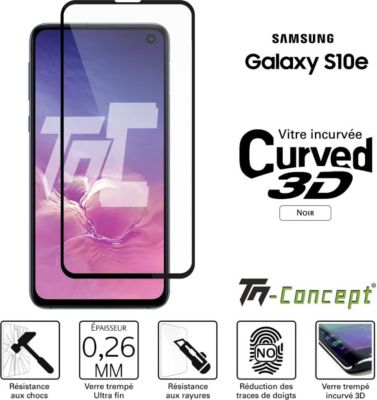Protège écran TM CONCEPT Verre trempé 3D Samsung Galaxy S10e Noir Protège écran TM CONCEPT Verre trempé 3D Samsung Galaxy S10e Noir