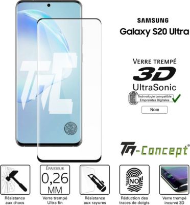 Protège écran TM CONCEPT Verre trempé 3D Samsung Galaxy S20 Ultra