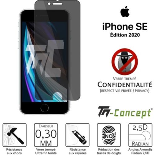 MMS  Film verre trempé 4D – Apple iPhone SE 2020 Noir protection écran