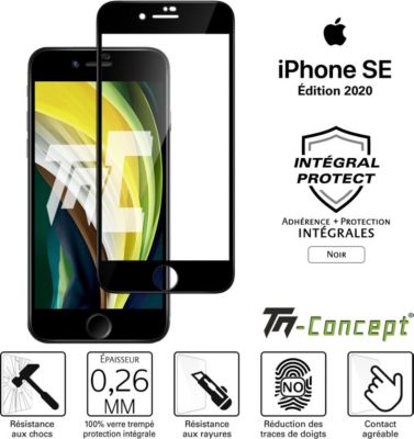 Protège écran TM CONCEPT Verre trempé intégral Apple iPhone SE 2